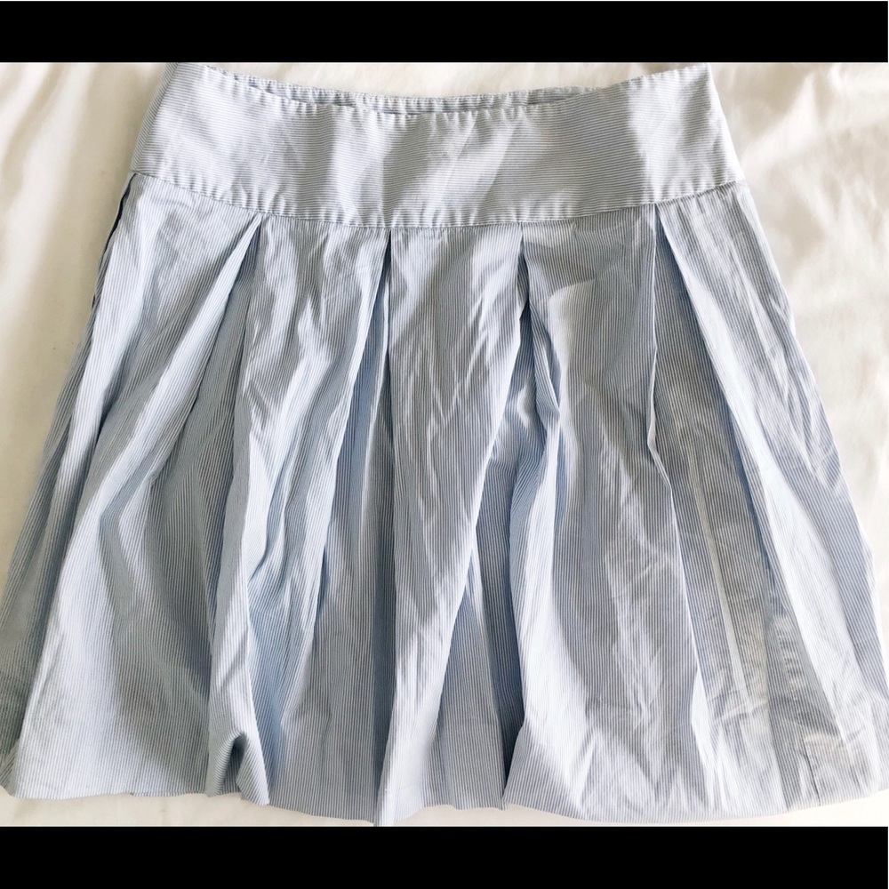 Theory blue and white striped skirt
